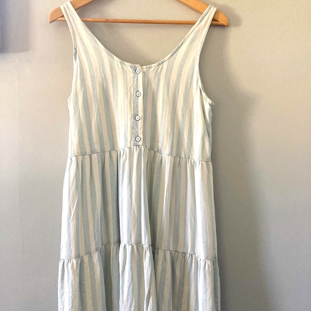 Broad Stripe Light Blue & White Sundress